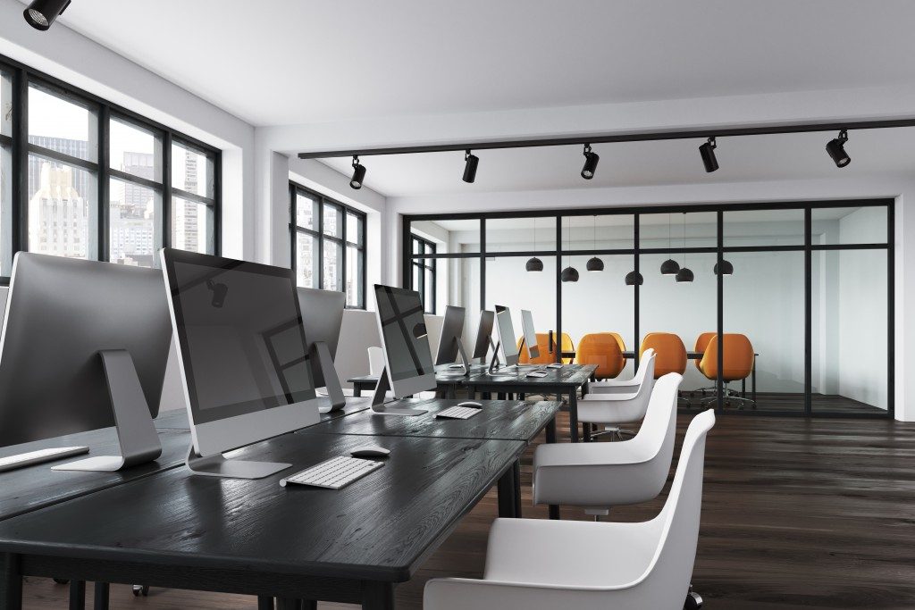 an open office with modern design