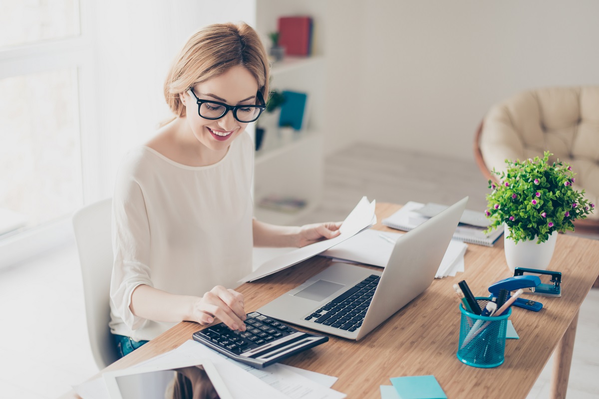 woman computing expenses