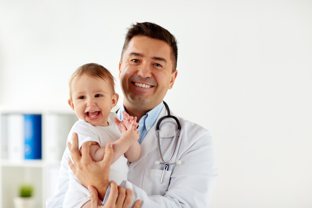 Doctor with a baby