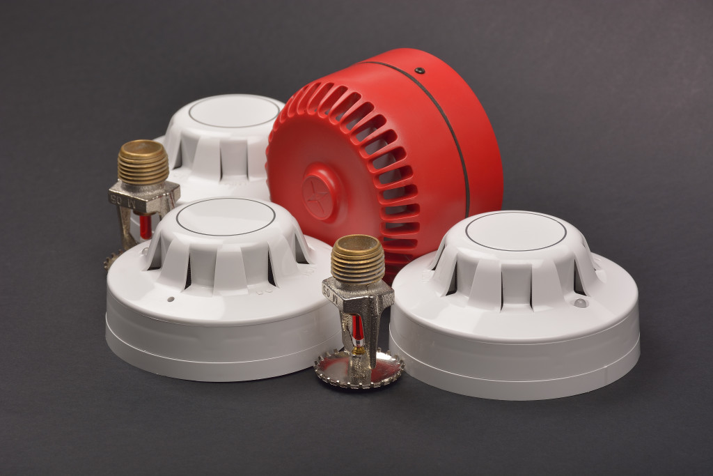 fire alarm and sprinklers