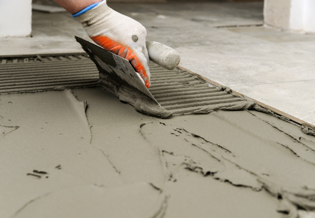 cementing floor