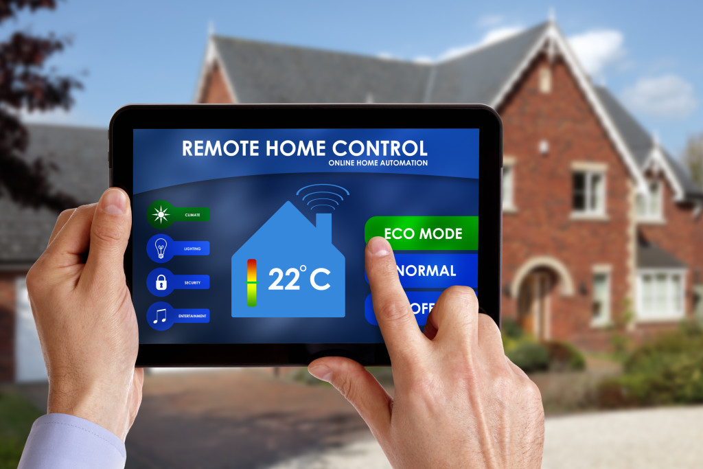 tablet displaying home smart control