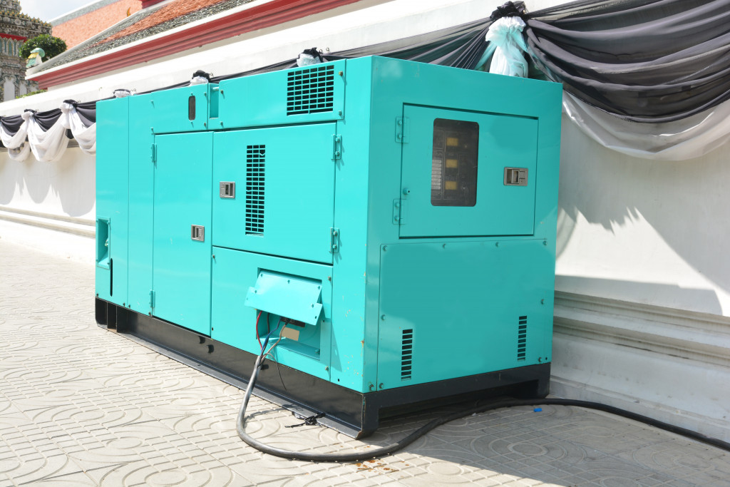 turquoise colored generator