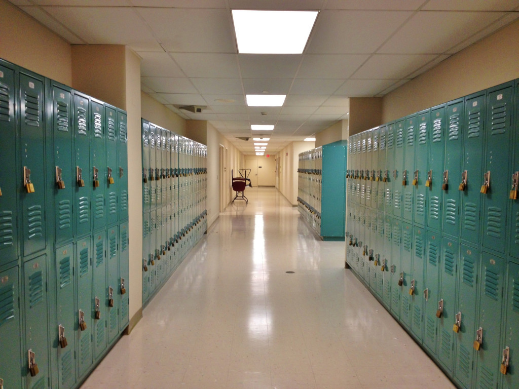 empty school hallway