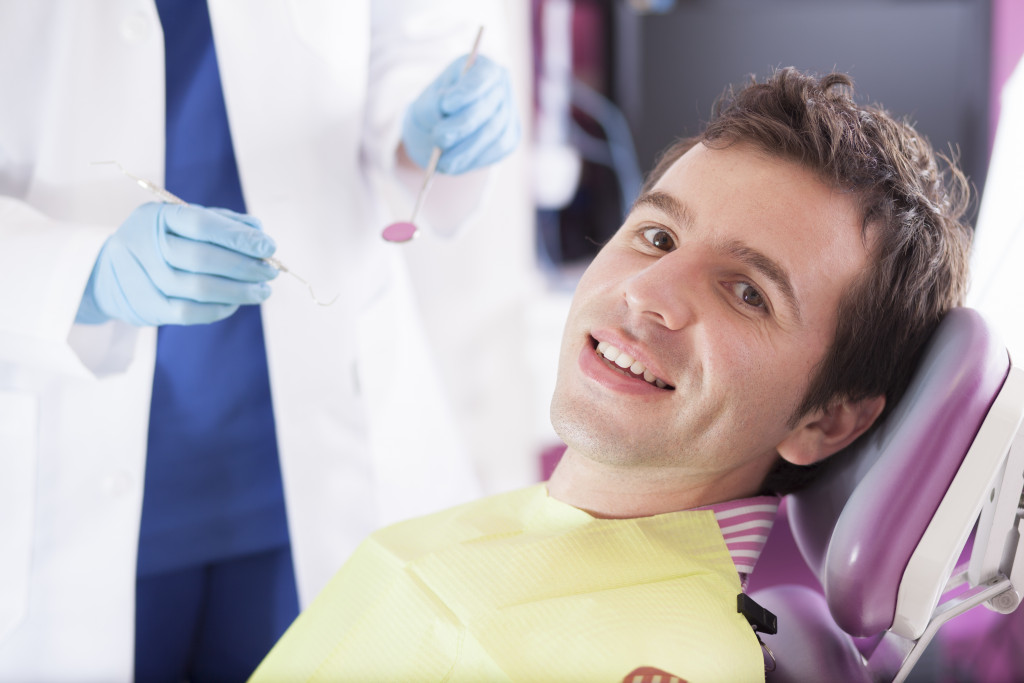A man having a dental checkup