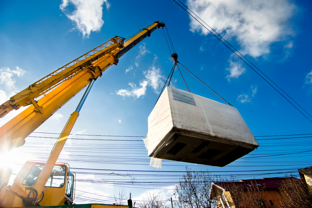 Industrial Crane operating and lifting