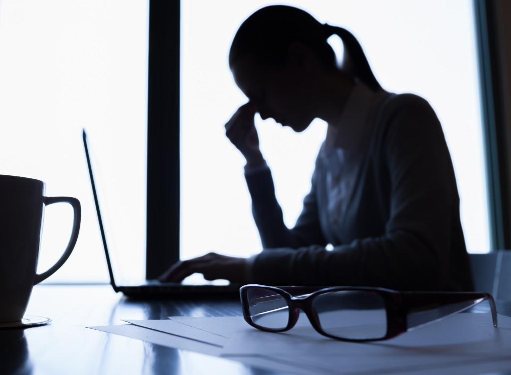 Stressed employee at work