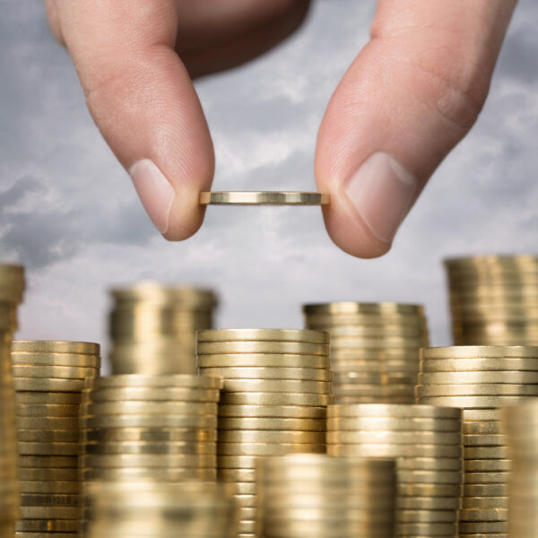 piling coins