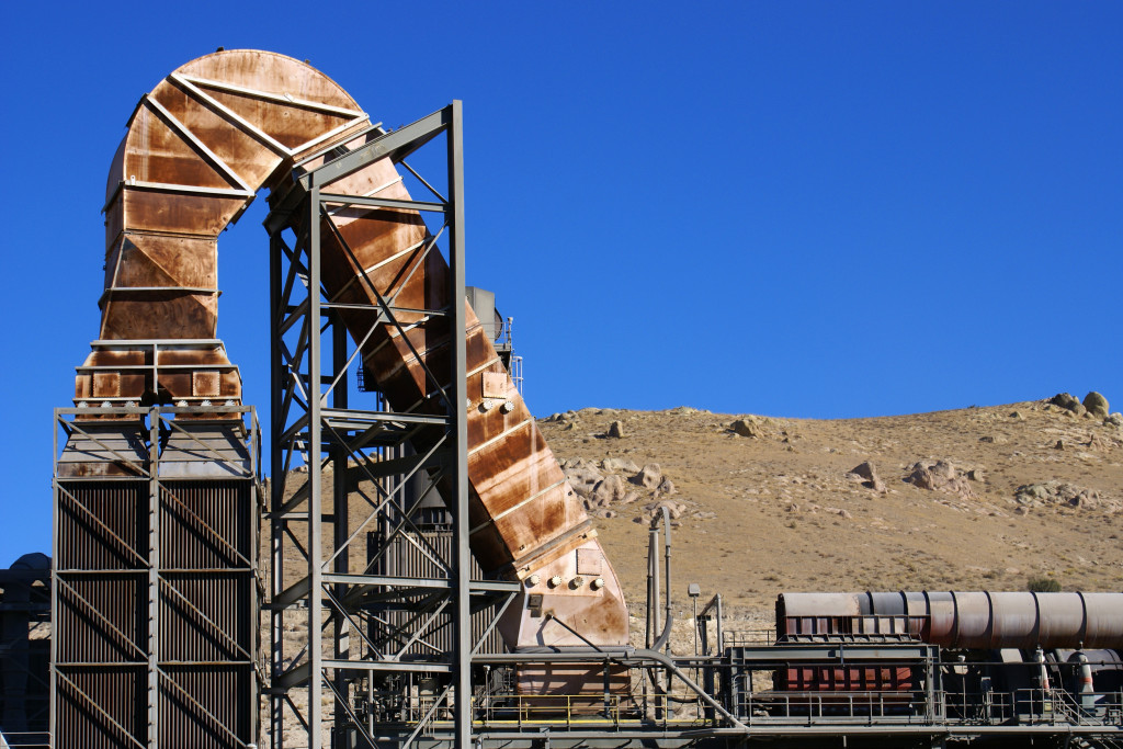 Ductwork at a cement manufacturing factory.