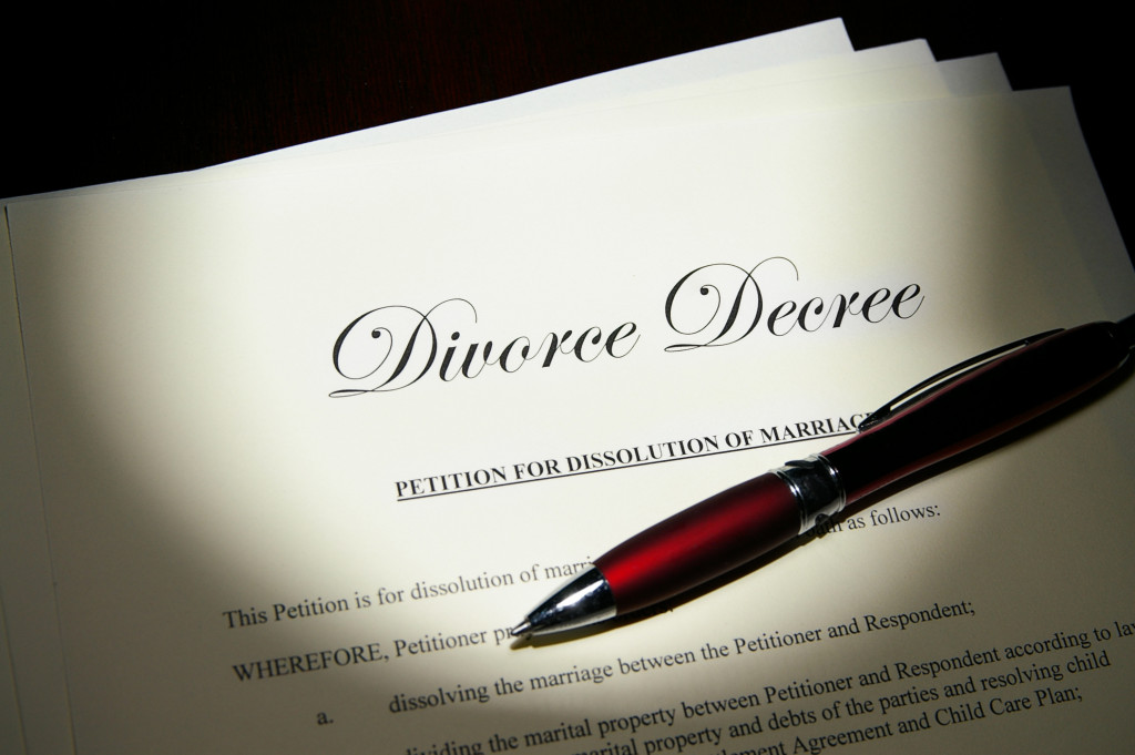 A divorce decree petition document